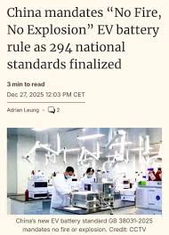 China EV Battery Safety Rules Mandate No Fire, No Explosion