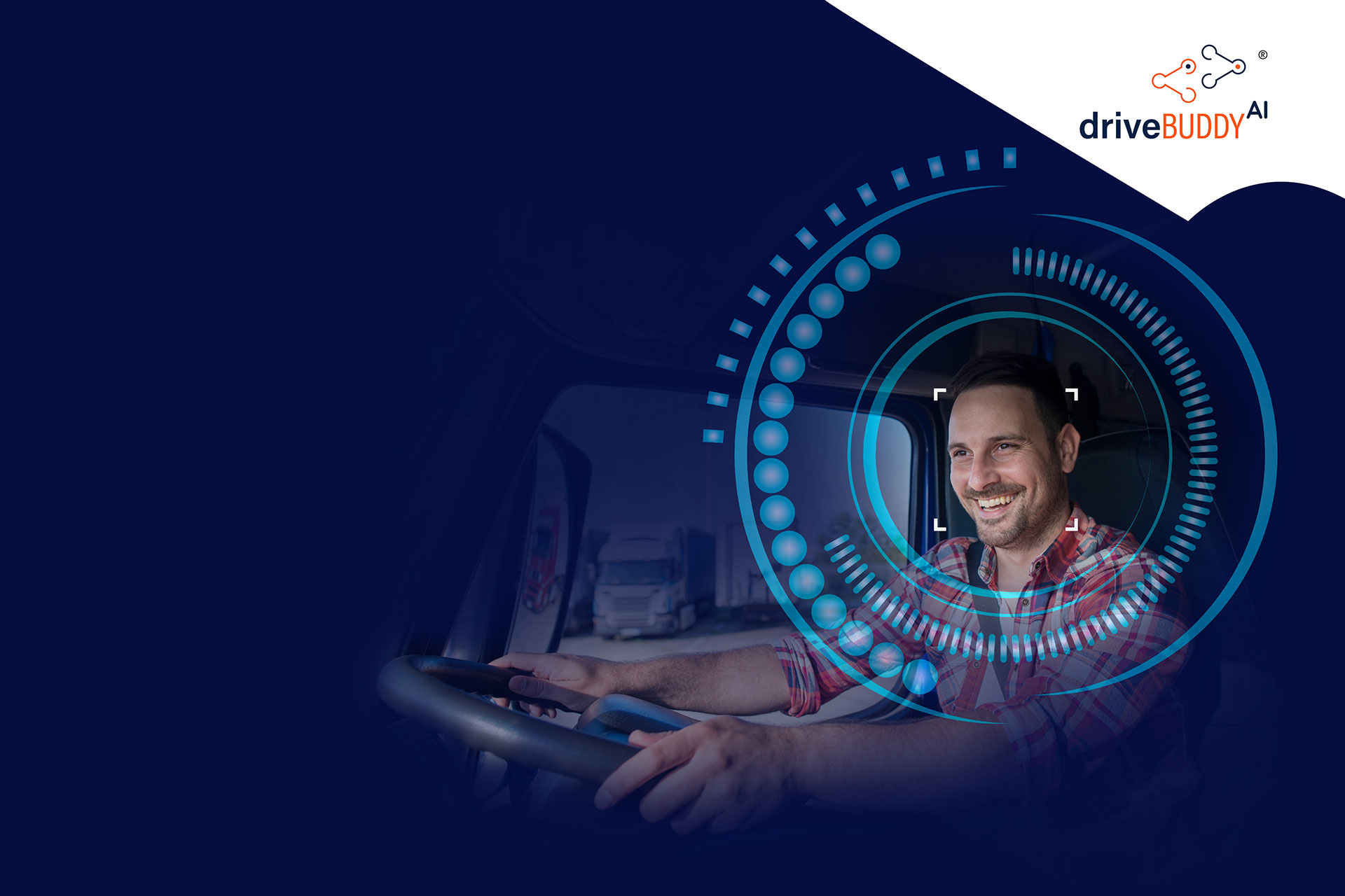 drivebuddyAI driver facial recognition system identifying driver inside commercial vehicle