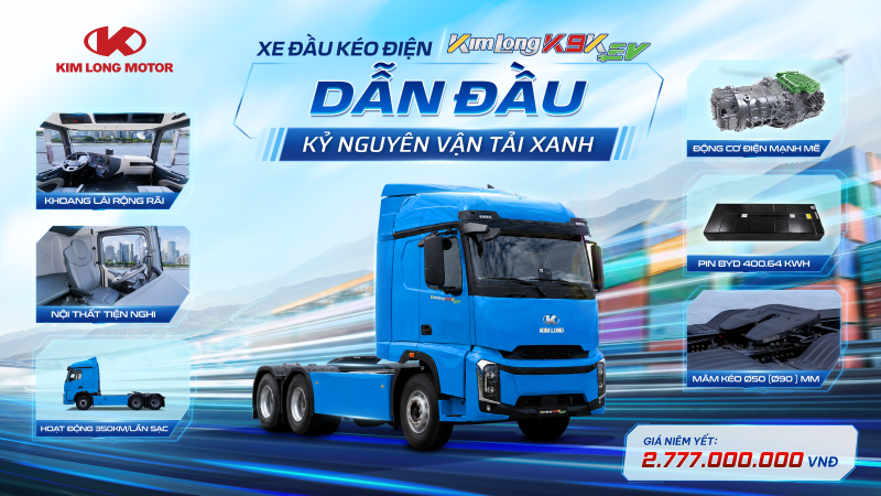 KIMLONG K9KEV Electric Tractor Truck Launches in Vietnam