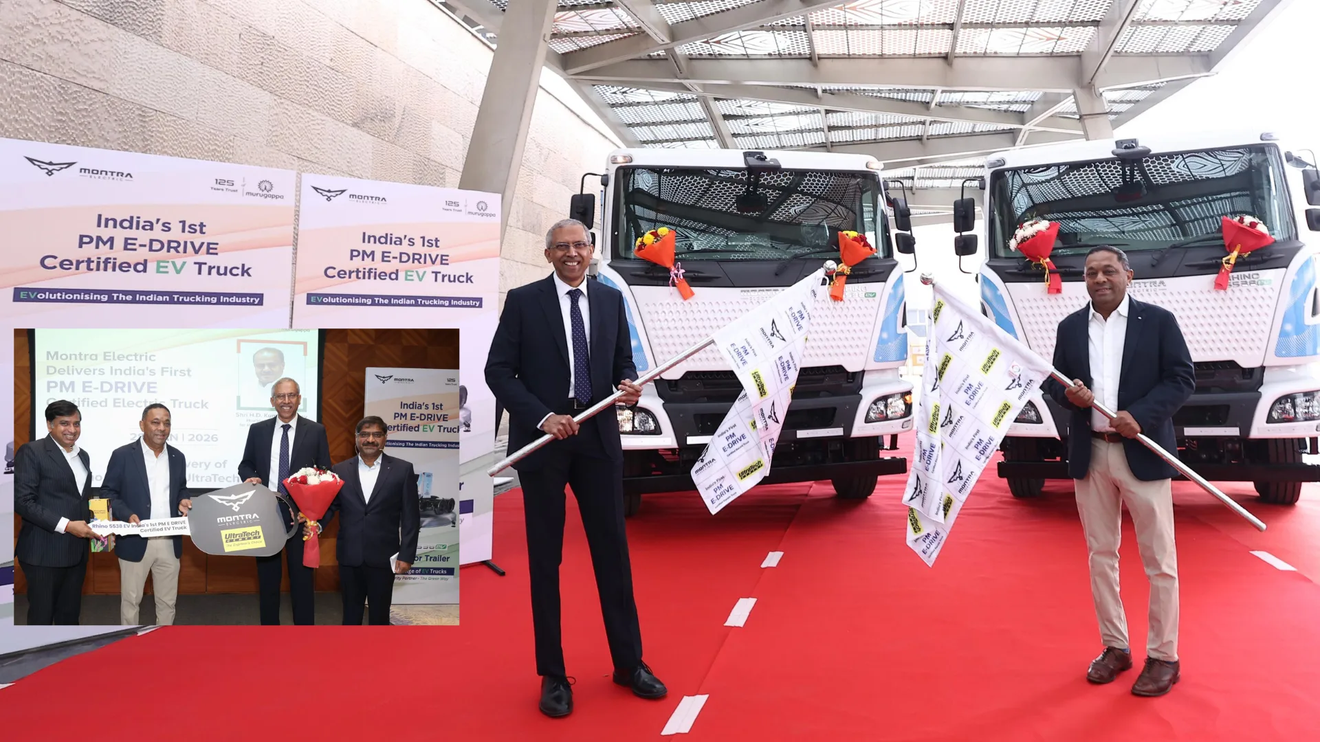 Montra Electric PM E-DRIVE Certified Electric Truck Delivered to UltraTech