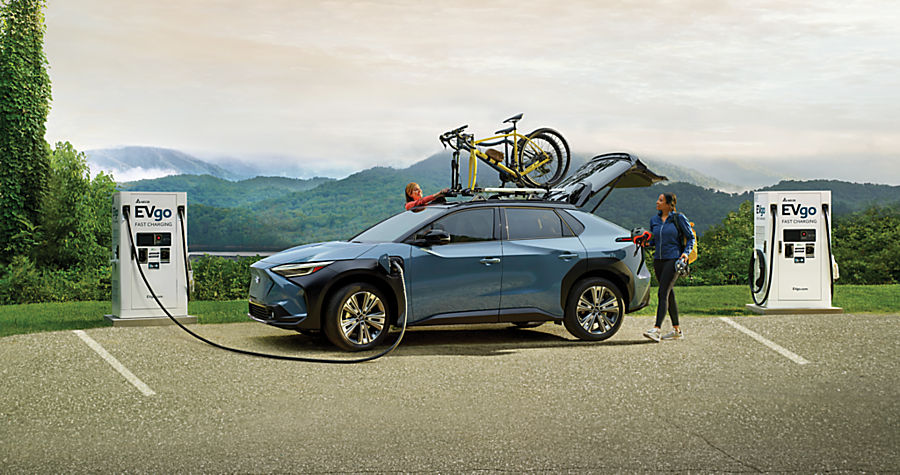 Subaru electric vehicle charging strategy rapid chargers at dealerships in Japan