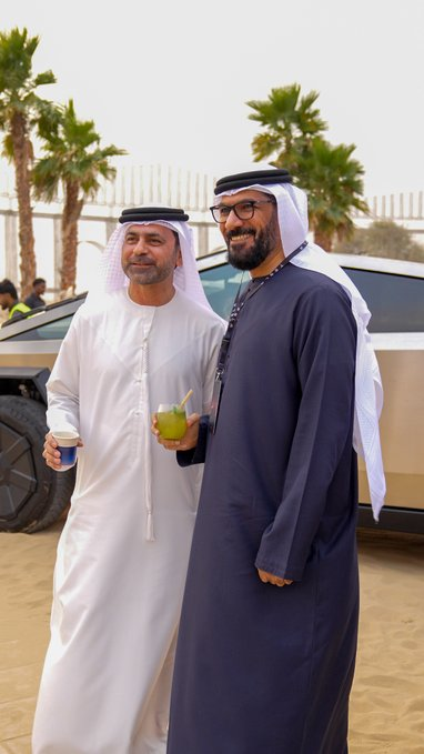 Tesla Cybertruck delivery event in UAE desert