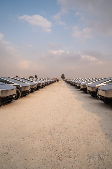 Tesla Cybertruck delivery event in UAE desert
