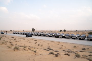Tesla Cybertruck delivery event in UAE desert