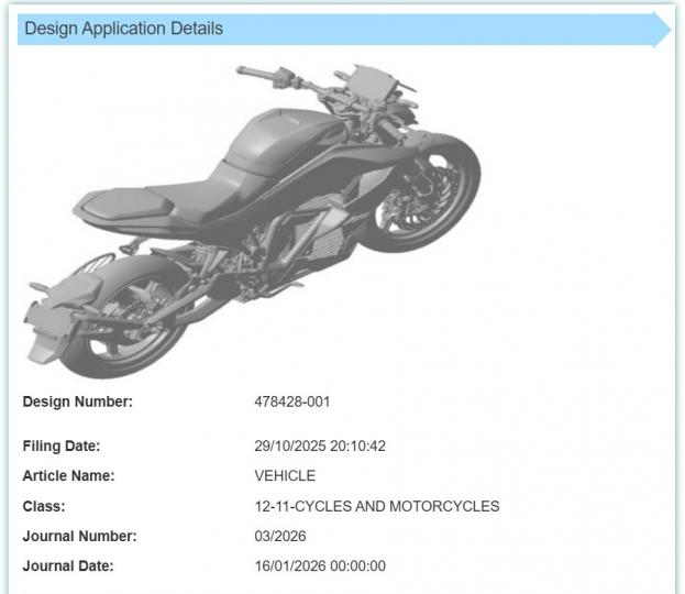 Vida VXZ electric motorcycle design patent revealed after EICMA 2025