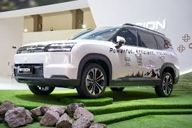 Wuling Eksion SUV displayed at IIMS 2026 Indonesia with modern 7-seater design