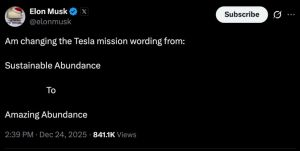 Tesla Mission Shift to Amazing Abundance Signals Strategic Rebranding